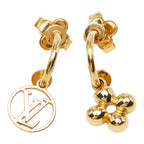 Louis Vuitton Book le Doreil Blue Ming Stud Earrings Swing Gold Plated — view 2