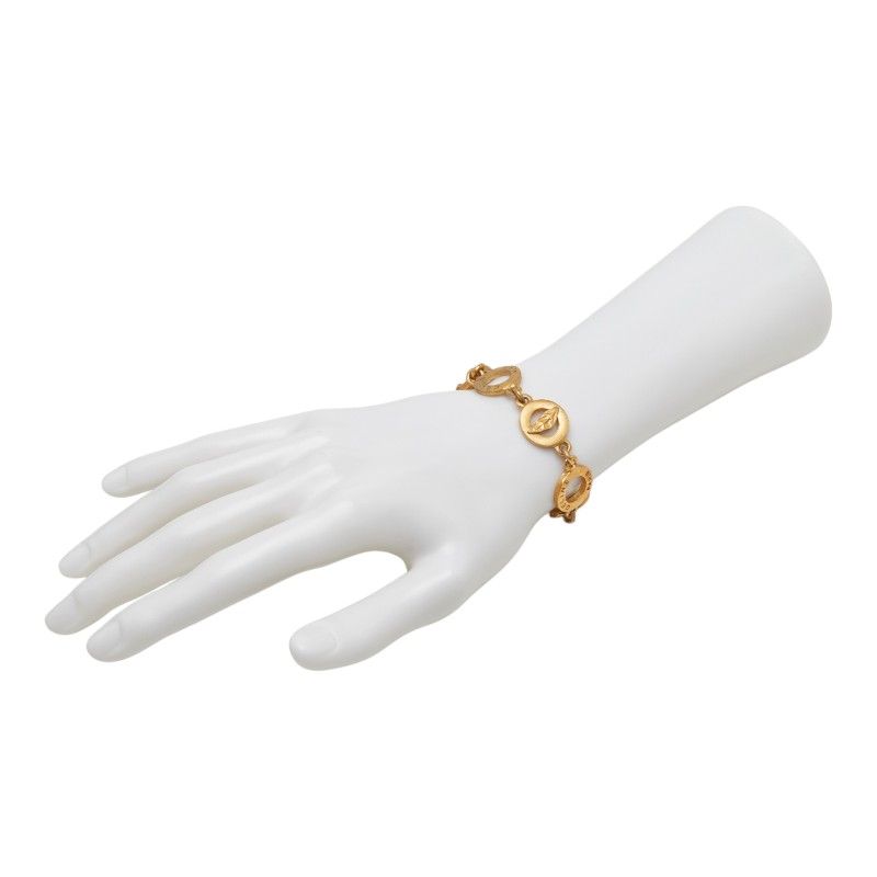 Celine Leaf Motif T Bar Bracelet Gold Plated — view 6