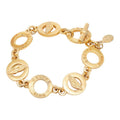 Celine Leaf Motif T Bar Bracelet Gold Plated