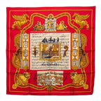 Hermes Carre 90 in Salzburg Scarf Large Red Silk