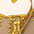 Hermes Carre 90 les Cavaliers D'or Yellow Gold Knight Scarf Large Beige Multi — view 8