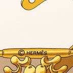 Hermes Carre 90 les Cavaliers D'or Yellow Gold Knight Scarf Large Beige Multi — view 7