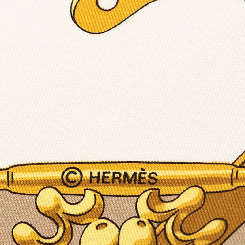 Hermes Carre 90 les Cavaliers D'or Yellow Gold Knight Scarf Large Beige Multi — view 7