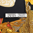 Hermes Carre 45 Art Des Steppes Scarf Black Multi Color Silk — view 8