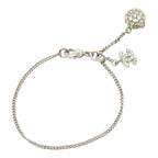 Chanel CC Logo Bracelet Silver Rhinestone Metal — view 2