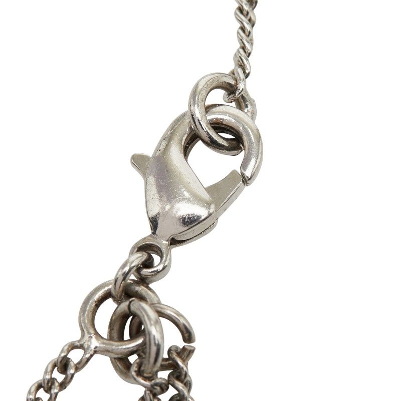 Chanel CC Logo Bracelet Silver Rhinestone Metal — view 4