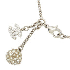 Chanel CC Logo Bracelet Silver Rhinestone Metal — view 3