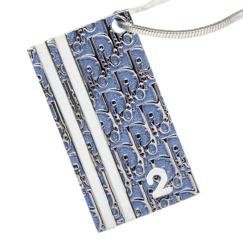 Dior Trotter Number 2 Necklace Silver Blue White Metal — view 2