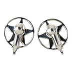 Dior Star Motif Logo Earrings Silver Orange Metal — view 3