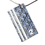 Dior Trotter Number 2 Vintage Necklace Silver Blue White Metal — view 2
