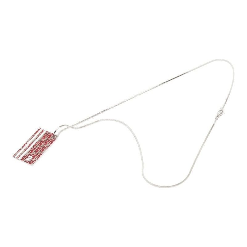 Dior Trotter Number 2 Necklace Silver Bordeaux White Metal — view 2
