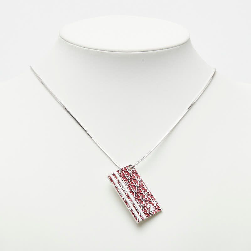 Dior Trotter Number 2 Necklace Silver Bordeaux White Metal — view 4