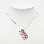 Dior Trotter Number 2 Necklace Silver Bordeaux White Metal — view 4