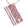 Dior Trotter Number 2 Necklace Silver Bordeaux White Metal