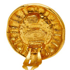 Chanel Round Earrings Gold Brown Plated Tiger — view 4