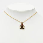 Chanel CC Logo Gripoix Depot Necklace Gold Black Plated — view 7