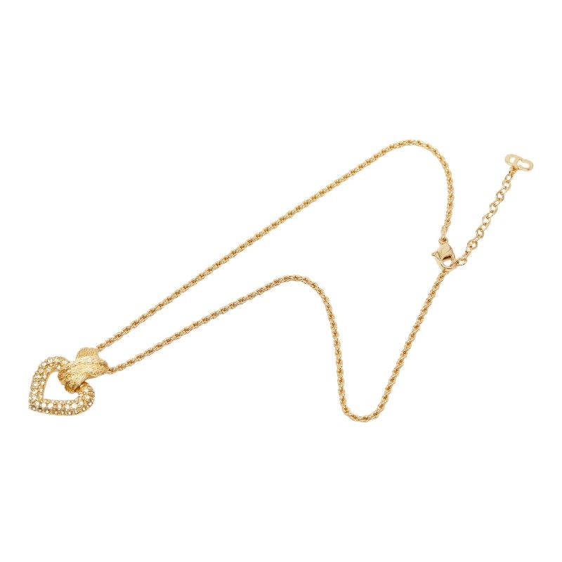 Dior Heart Motif Pendant Gold Plated Rhinestone — view 4