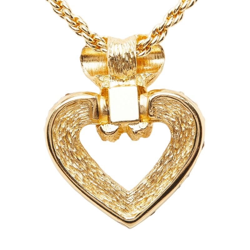 Dior Heart Motif Pendant Gold Plated Rhinestone — view 3