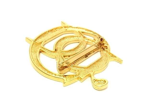 Dior Brooch Gold Metal Logo — view 2