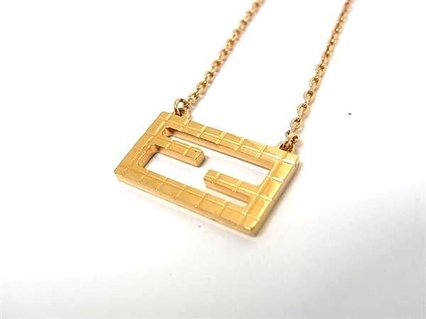 Fendi Necklace Baguette Gold Metal FF Logo — view 2