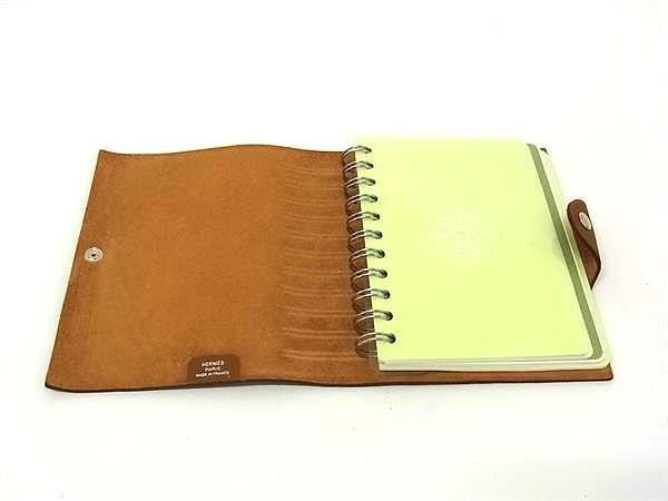 Hermes Notebook Cover Ulysse PM Brown Togo Stationery Silver Shoulder — view 3