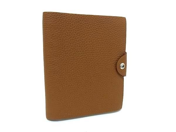 Hermes Notebook Cover Ulysse PM Brown Togo Stationery Silver Shoulder
