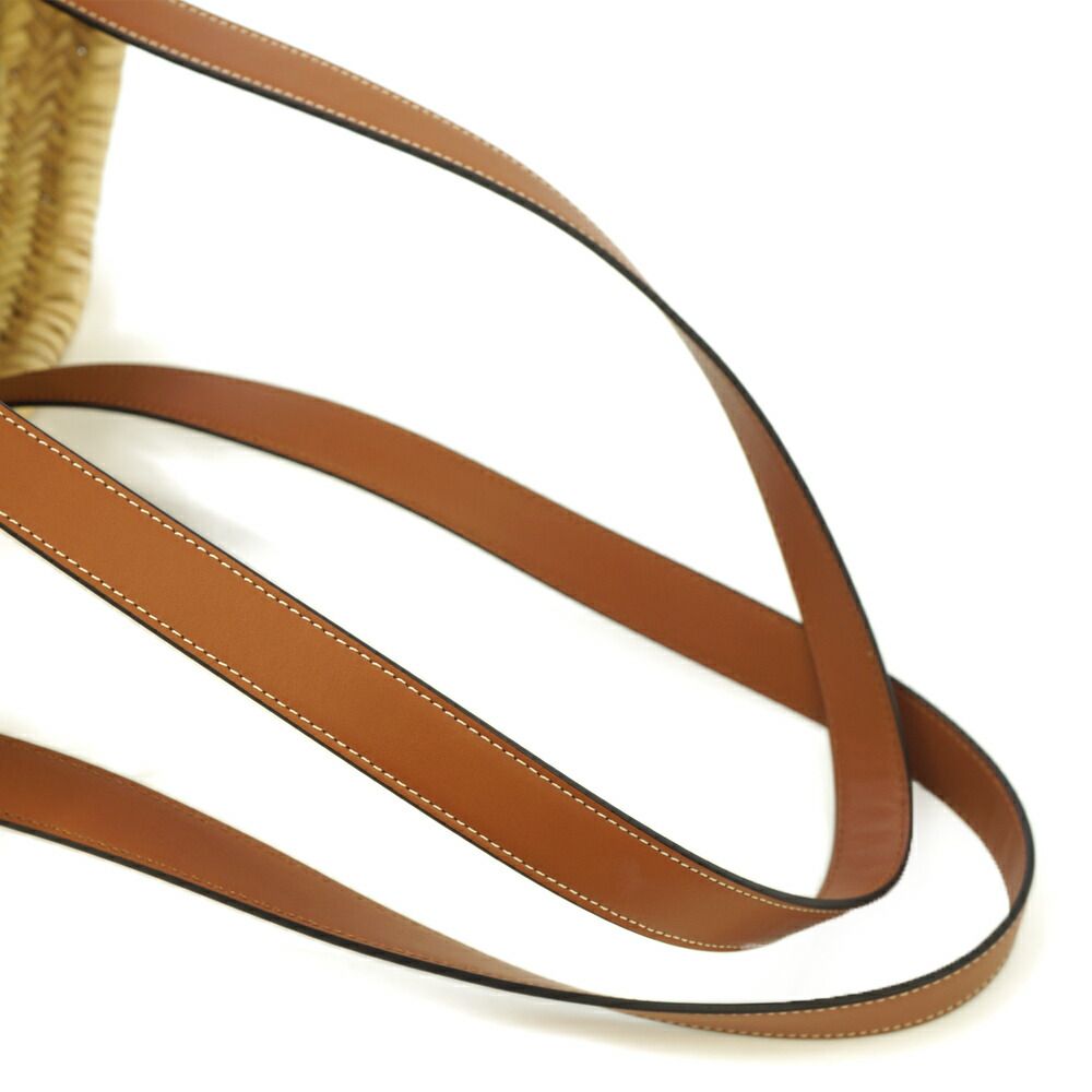 Celine Trio Basket Beige Brown Raffia Leather Tote — view 5