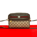 Gucci Vintage Sherry Line GG Logo Leather Shoulder Bag Pochette Brown