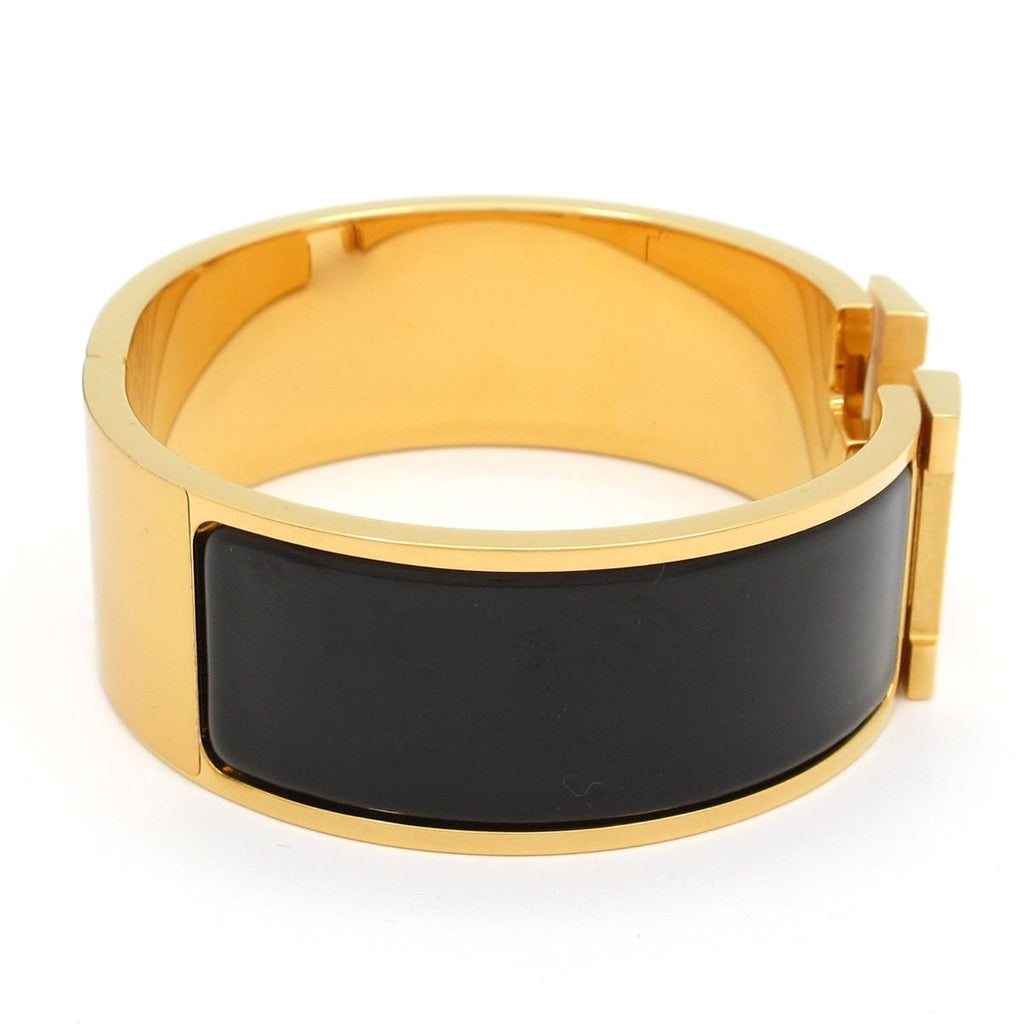 Hermes Bangle Clic Clac Gold Black Bracelet — view 2