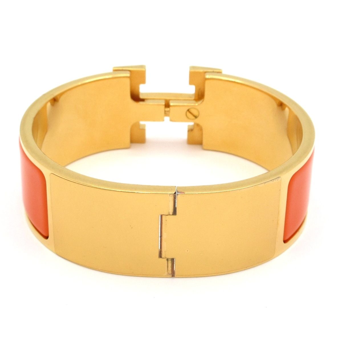 Hermes Bangle Clic Clac Gold Orange Bracelet — view 3