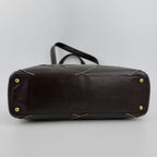 Chanel CC Logo Jumbo CC Tote Shoulder Bag Brown Leather Vintage — view 7