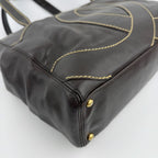 Chanel CC Logo Jumbo CC Tote Shoulder Bag Brown Leather Vintage — view 8