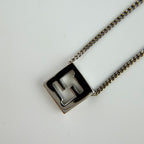 Fendi FF Logo Necklace Silver Vintage — view 3