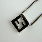 Fendi FF Logo Necklace Silver Vintage — view 4