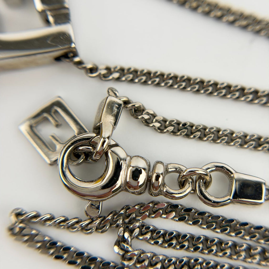 Fendi FF Logo Necklace Silver Vintage — view 8