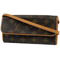 Louis Vuitton Pochette Twin PM Clutch 2-Way Shoulder Bag Monogram Brown