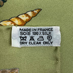 Hermes Carre 90 Rocaille Seashell Pattern Scarf Silk Green Multi — view 2