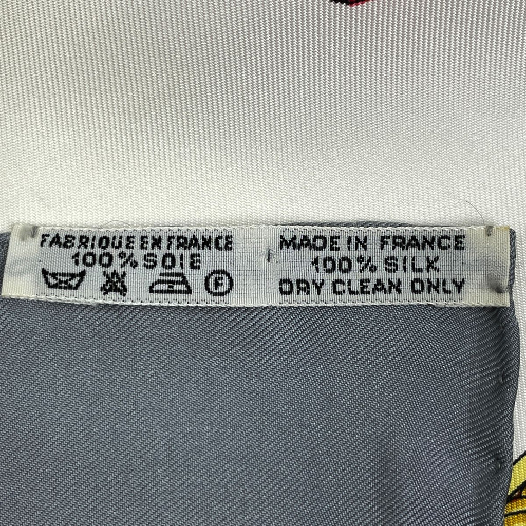 Hermes Carre 90 les Rubans du Cheval Horse Ribbon Scarf Silk White Multi — view 2