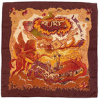 Hermes Carre 90 Aube Libre Comme Lange Dawn Scarf Silk Orange Multi