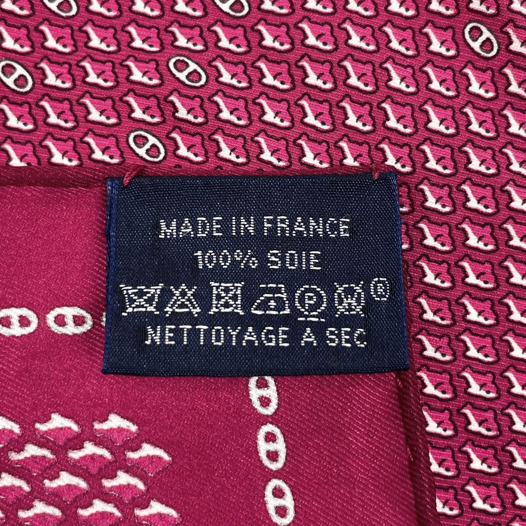 Hermes Chaine D'ancre Pattern Scarf Gavroche Silk Pink — view 2