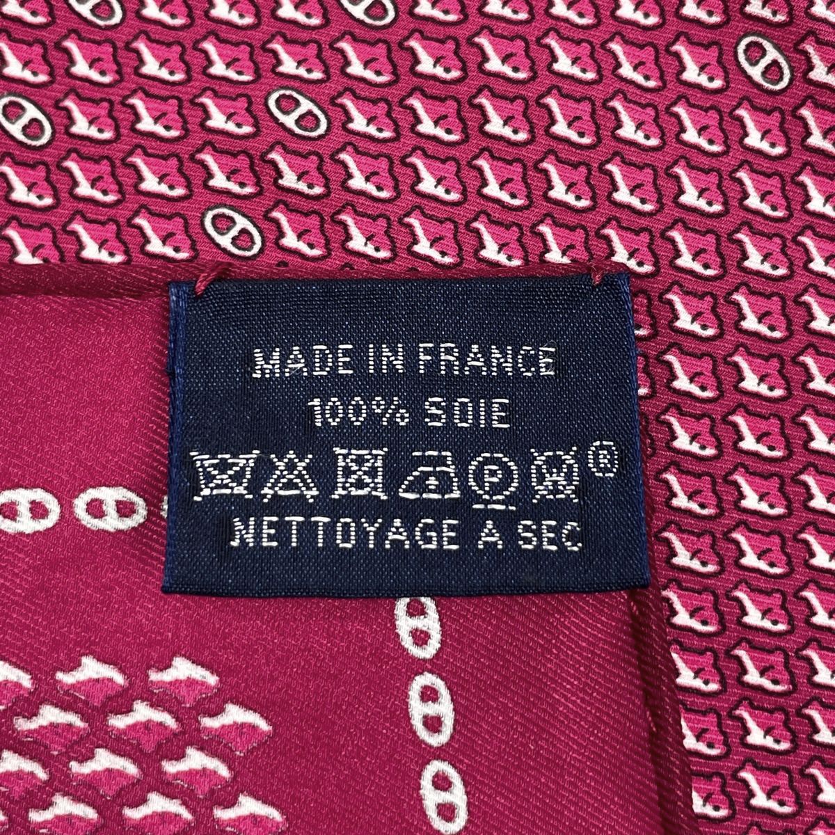Hermes Chaine D'ancre Pattern Scarf Gavroche Silk Pink — view 2