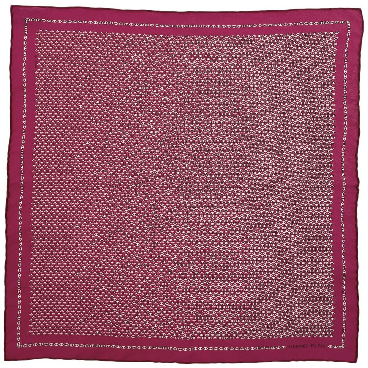 Hermes Chaine D'ancre Pattern Scarf Gavroche Silk Pink