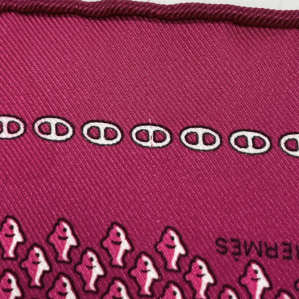 Hermes Chaine D'ancre Pattern Scarf Gavroche Silk Pink — view 4