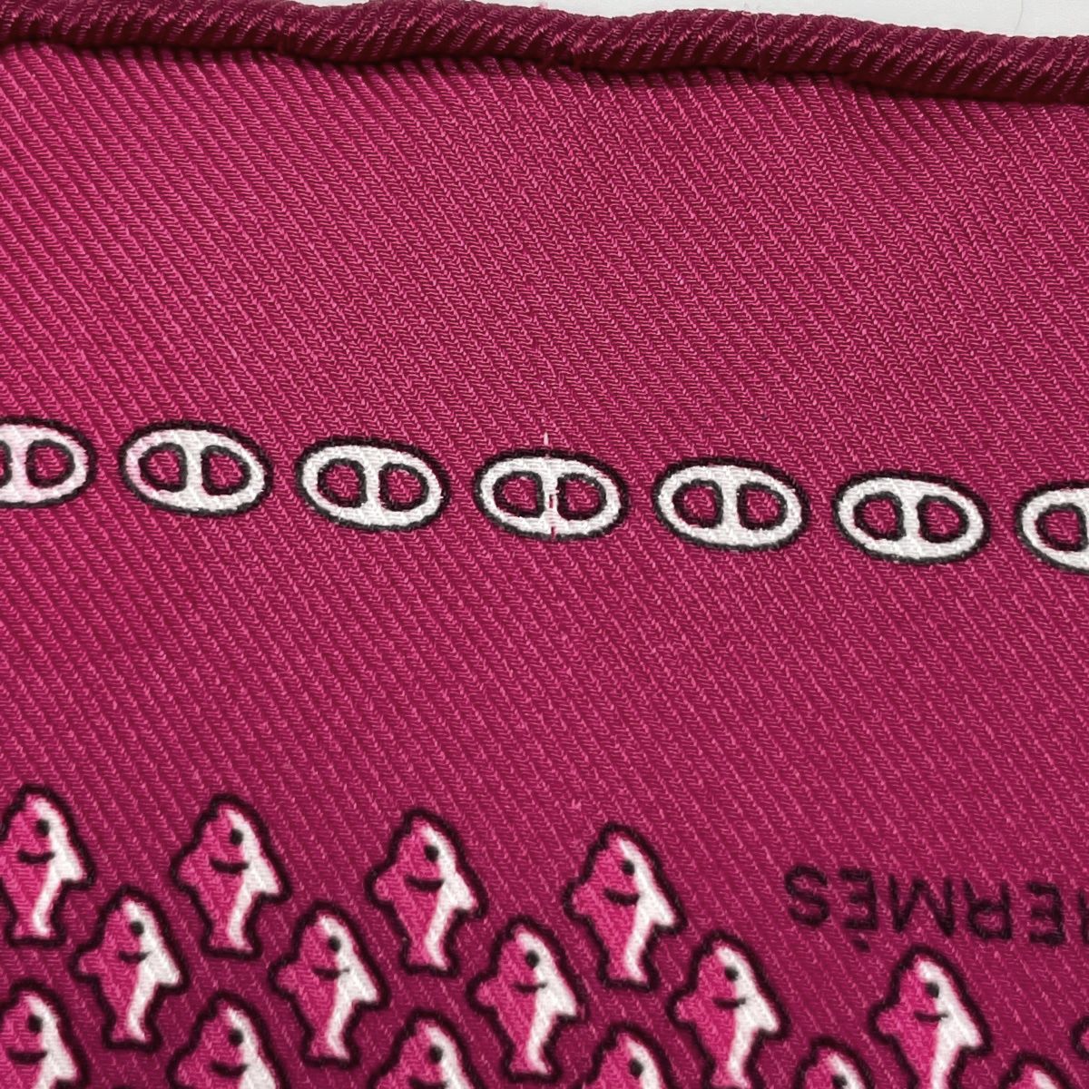 Hermes Chaine D'ancre Pattern Scarf Gavroche Silk Pink — view 4