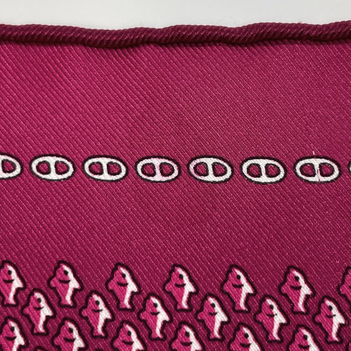 Hermes Chaine D'ancre Pattern Scarf Gavroche Silk Pink — view 3