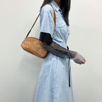 Prada Shoulder Bag Beige Leather Vintage