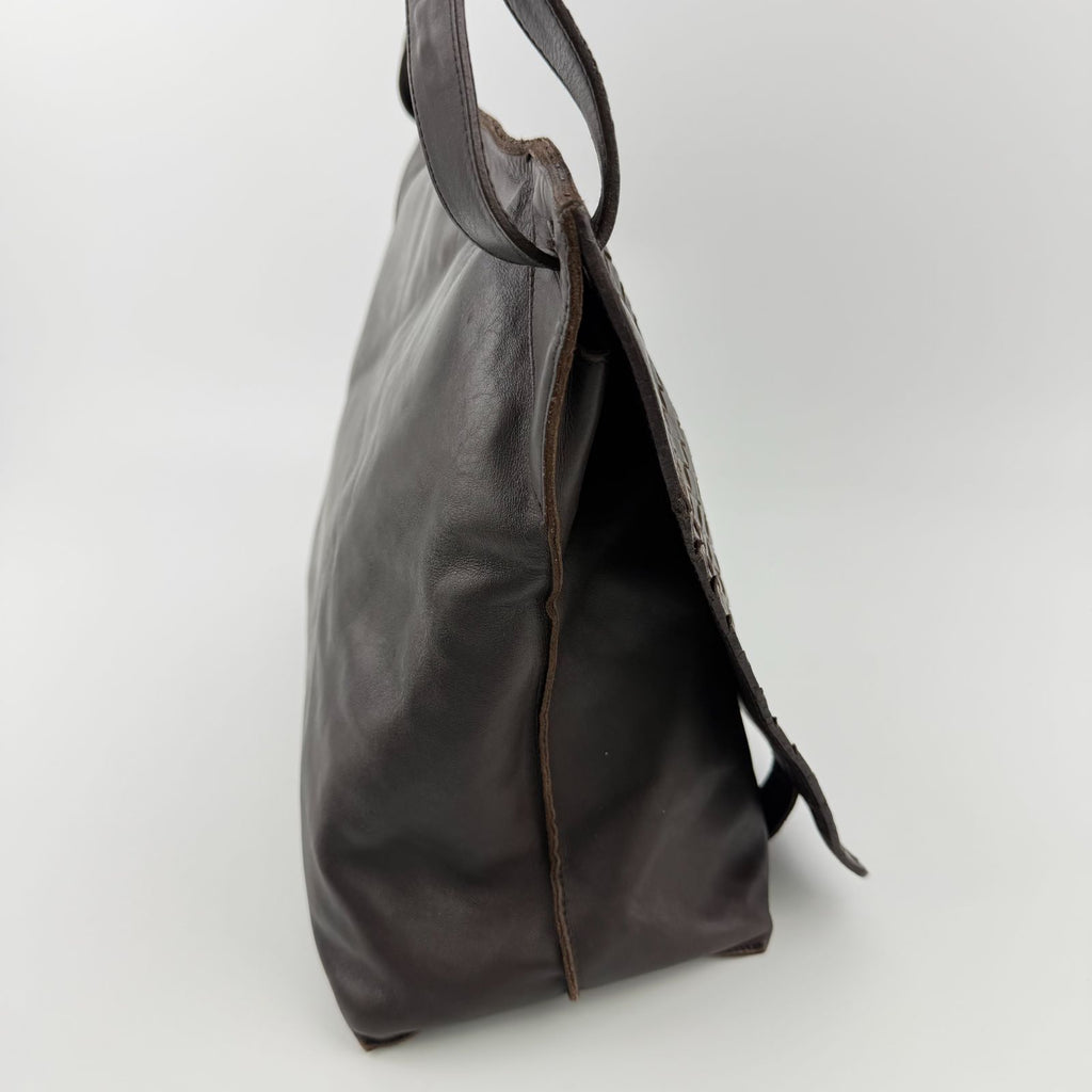 Bottega Veneta Intrecciato Shoulder Bag Crossbody Brown Leather Vintage — view 7