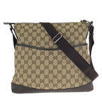Gucci Beige Brown GG Canvas Leather Shoulder