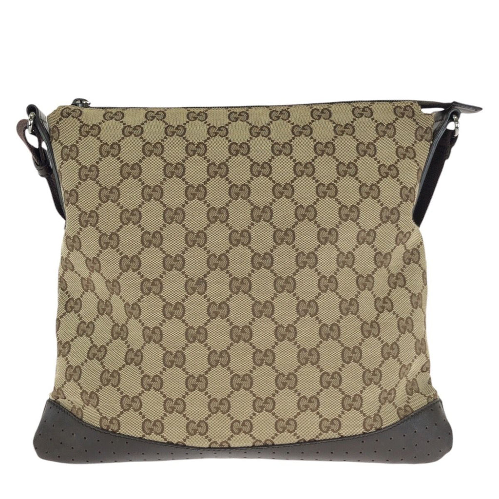 Gucci Beige Brown GG Canvas Leather Shoulder — view 2