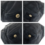 Chanel Vintage New Travel Line MM CC Logo Black Gold Nylon Leather Tote — view 3